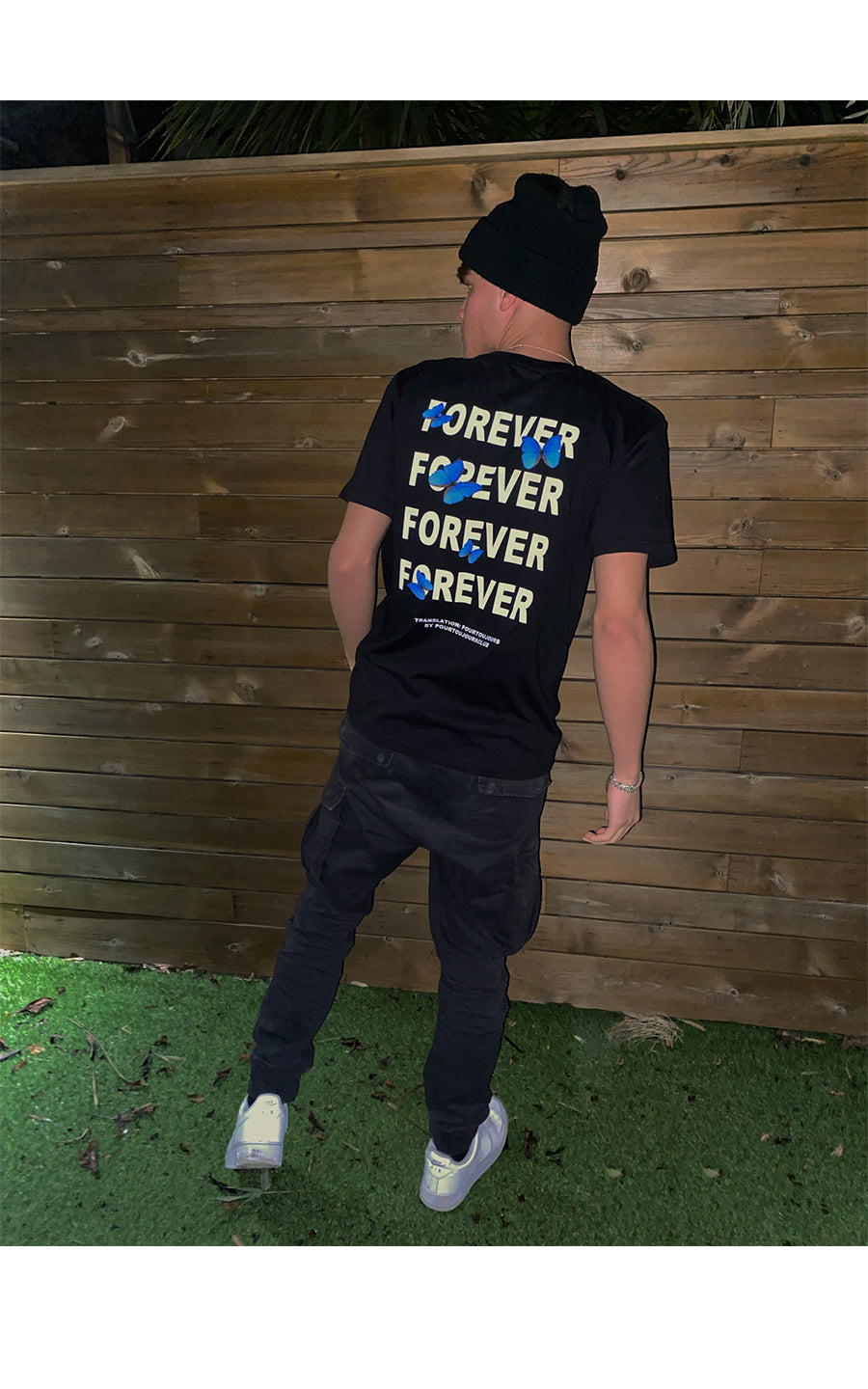 Unisex Black Forever Backprint T-shirt