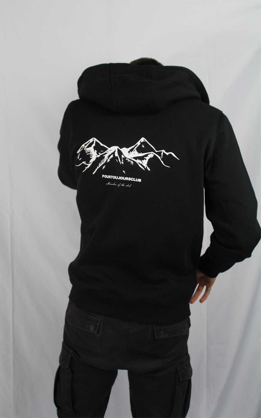 Black Mountain Print Zip Hoodie